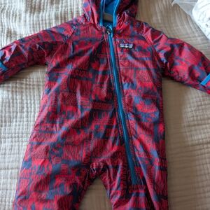 Patagonia Red and Blue Baby Snowsuit